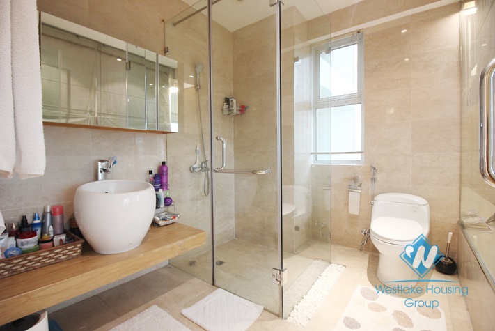 A three-bedroom apartment with full fancy furniture for rent in Ciputra, Tay Ho, Hanoi